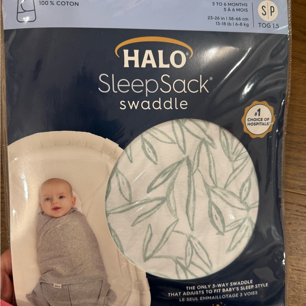 Halo SleepSack Swaddle with Green Leaf Design
